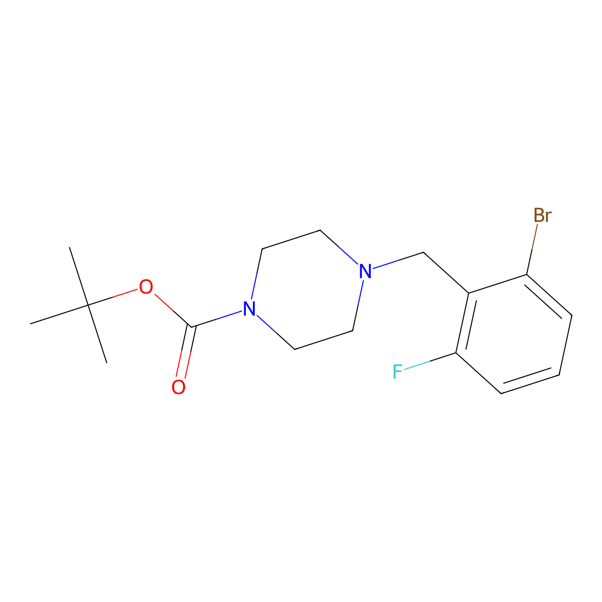 2-(4-BOC-Piperazinomethyl)-1-bromo-3-fluorobenzene molecular structure, CAS 1355246-97-7