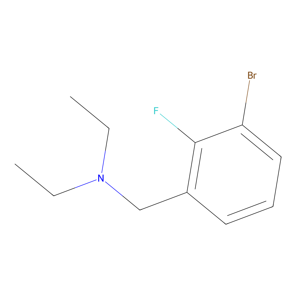 1-Bromo-2-fluoro-3-(diethylaminomethyl)benzene molecular structure, CAS 1355246-99-9