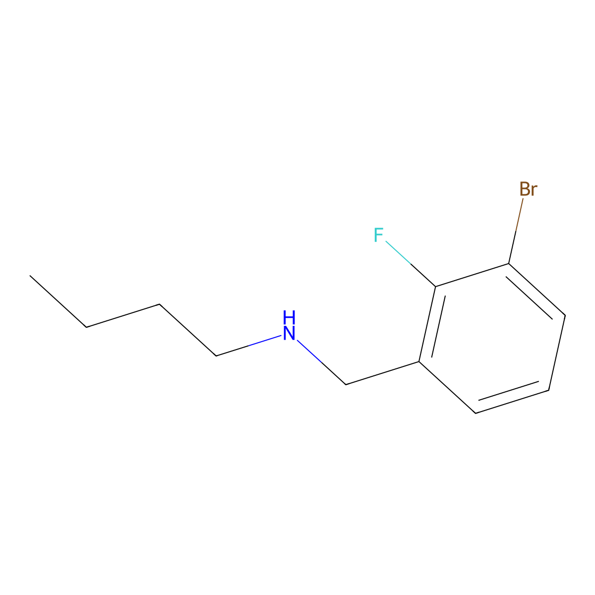 1-Bromo-2-fluoro-3-(butylaminomethyl)benzene molecular structure, CAS 1355247-01-6