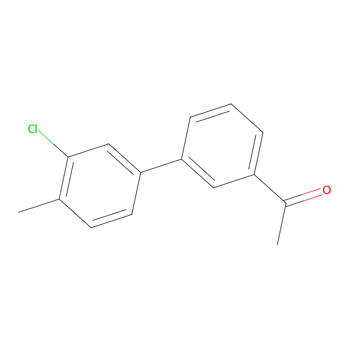 1-[3-(3-Chloro-4-methylphenyl)phenyl]ethanone molecular structure, CAS 1355247-05-0