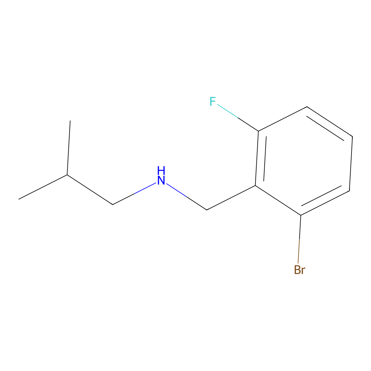 N-Isobutyl 2-bromo-6-fluorobenzylamine molecular structure, CAS 1355247-08-3