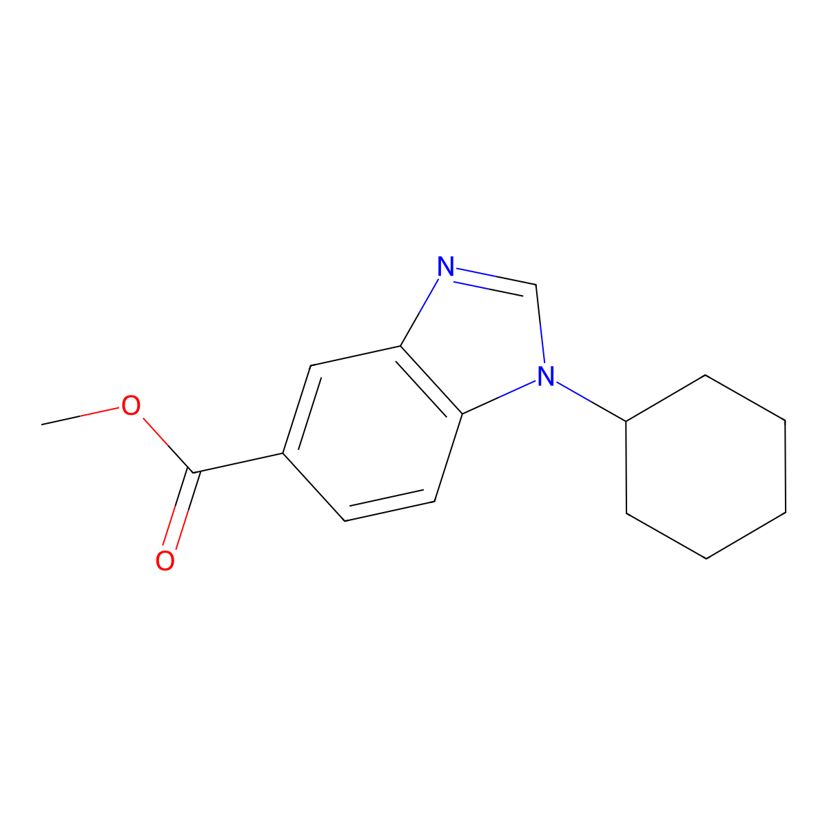 Methyl 1-cyclohexylbenzoimidazole-5-carboxylate molecular structure, CAS 1355247-12-9