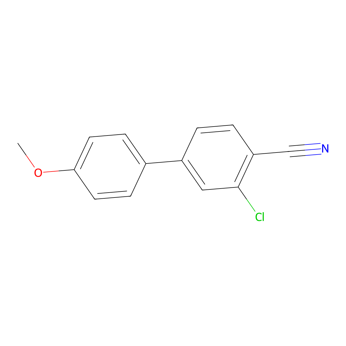 2-Chloro-4-(4-methoxyphenyl)benzonitrile molecular structure, CAS 1355247-15-2