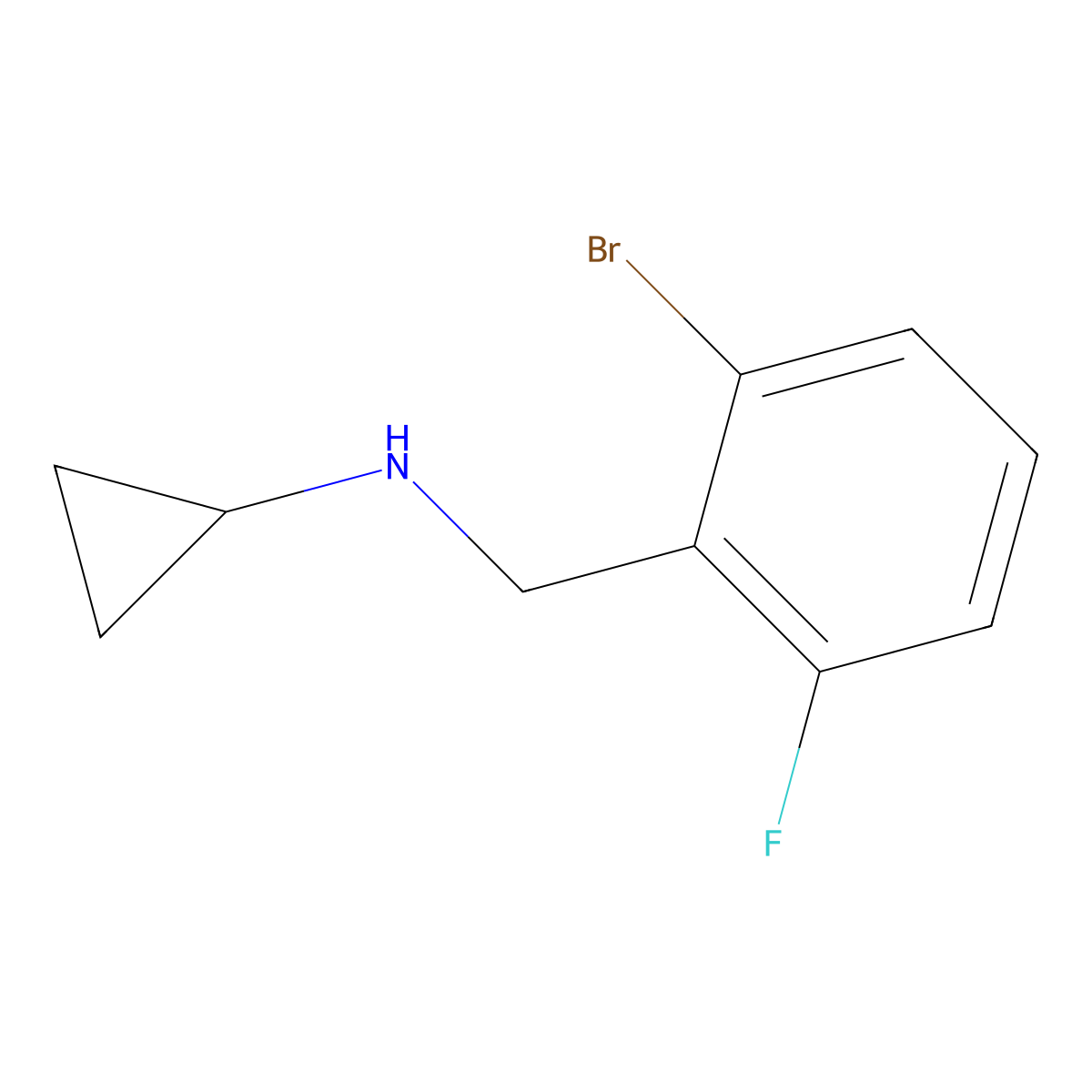 N-Cyclopropyl 2-bromo-6-fluorobenzylamine molecular structure, CAS 1355247-19-6