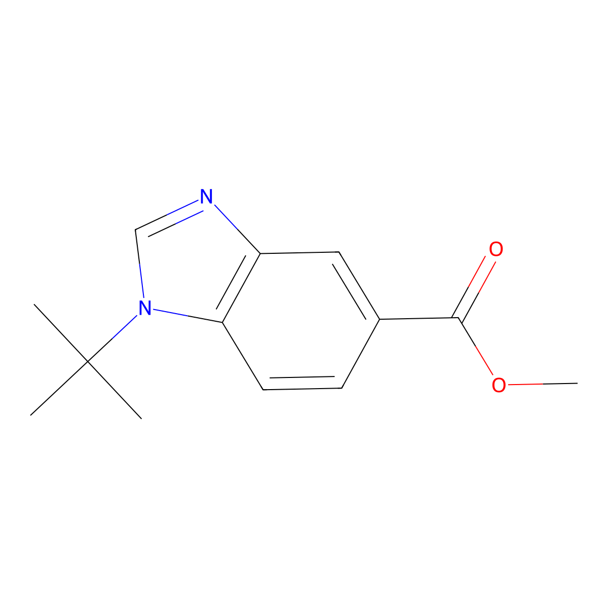Methyl 1-tert-butylbenzoimidazole-5-carboxylate molecular structure, CAS 1355247-26-5