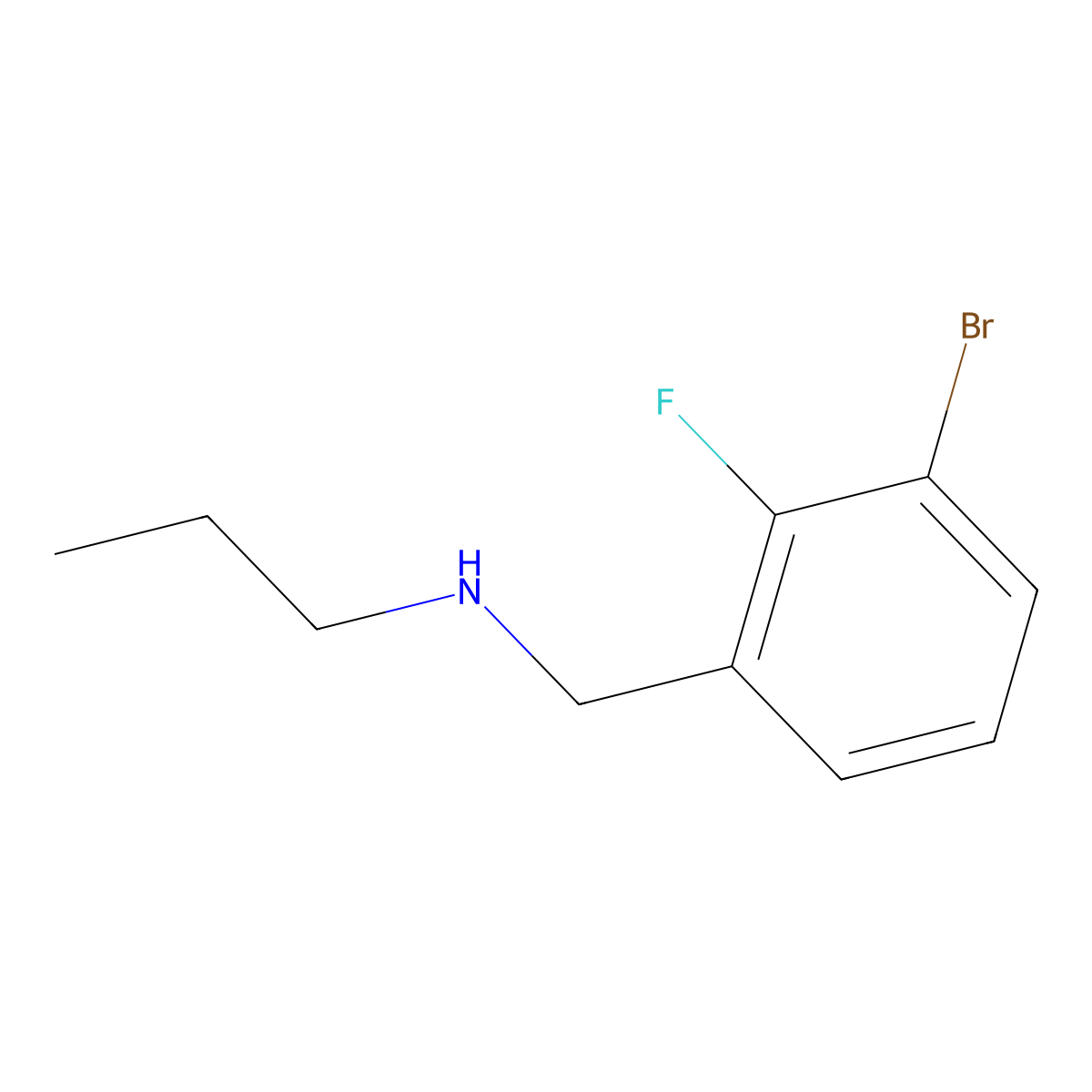 1-Bromo-2-fluoro-3-(propylaminomethyl)benzene molecular structure, CAS 1355247-30-1