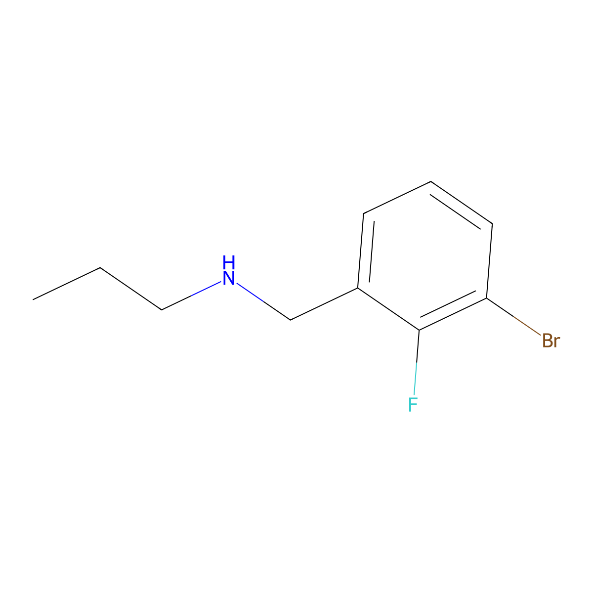 1-Bromo-2-fluoro-3-(propylaminomethyl)benzene molecular structure, CAS 1355247-30-1