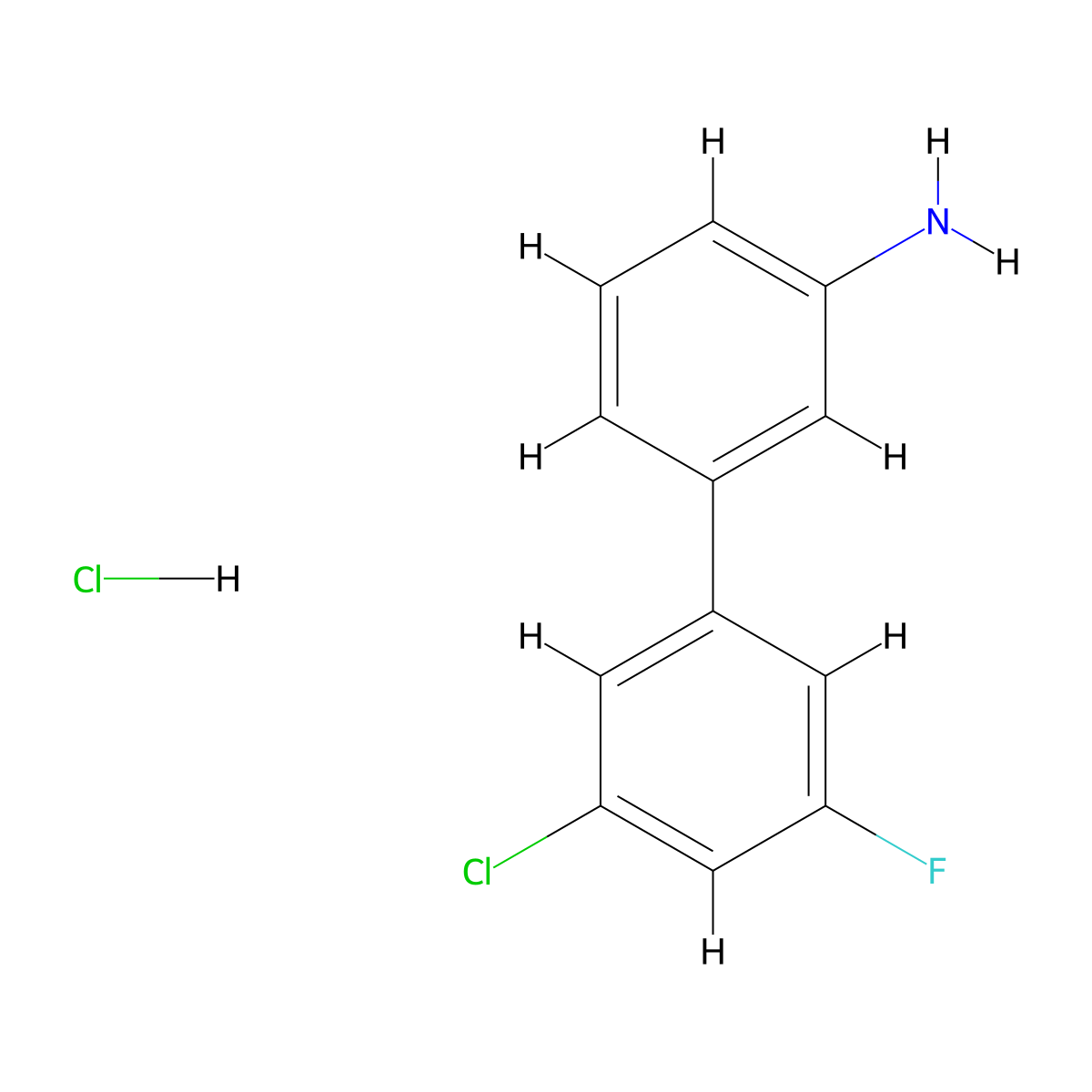 3-(3-Chloro-5-fluorophenyl)aniline hydrochloride molecular structure, CAS 1355247-37-8
