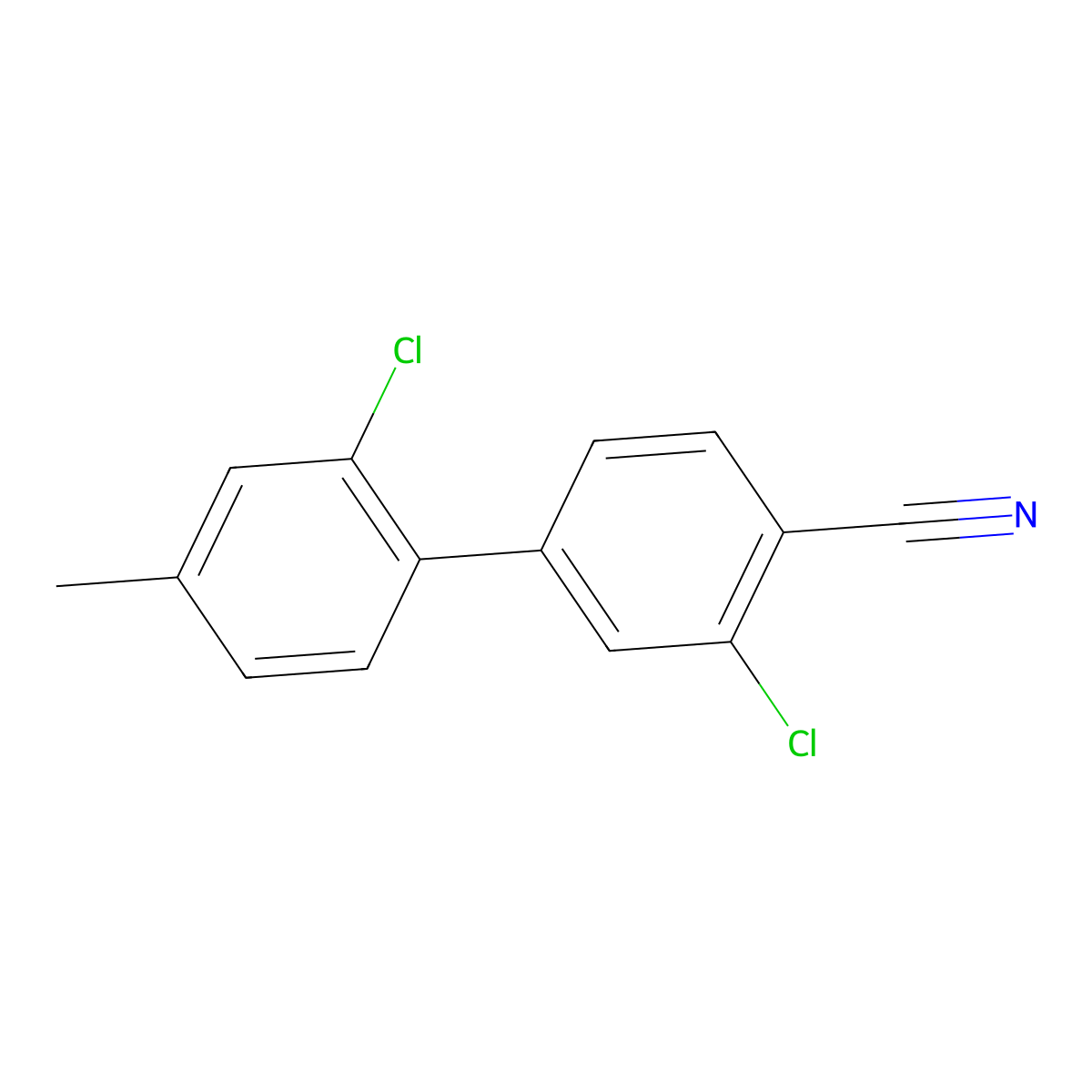2-Chloro-4-(2-chloro-4-methylphenyl)benzonitrile molecular structure, CAS 1355247-42-5
