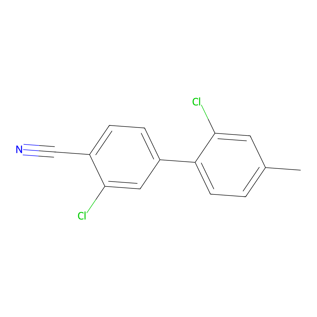 2-Chloro-4-(2-chloro-4-methylphenyl)benzonitrile molecular structure, CAS 1355247-42-5