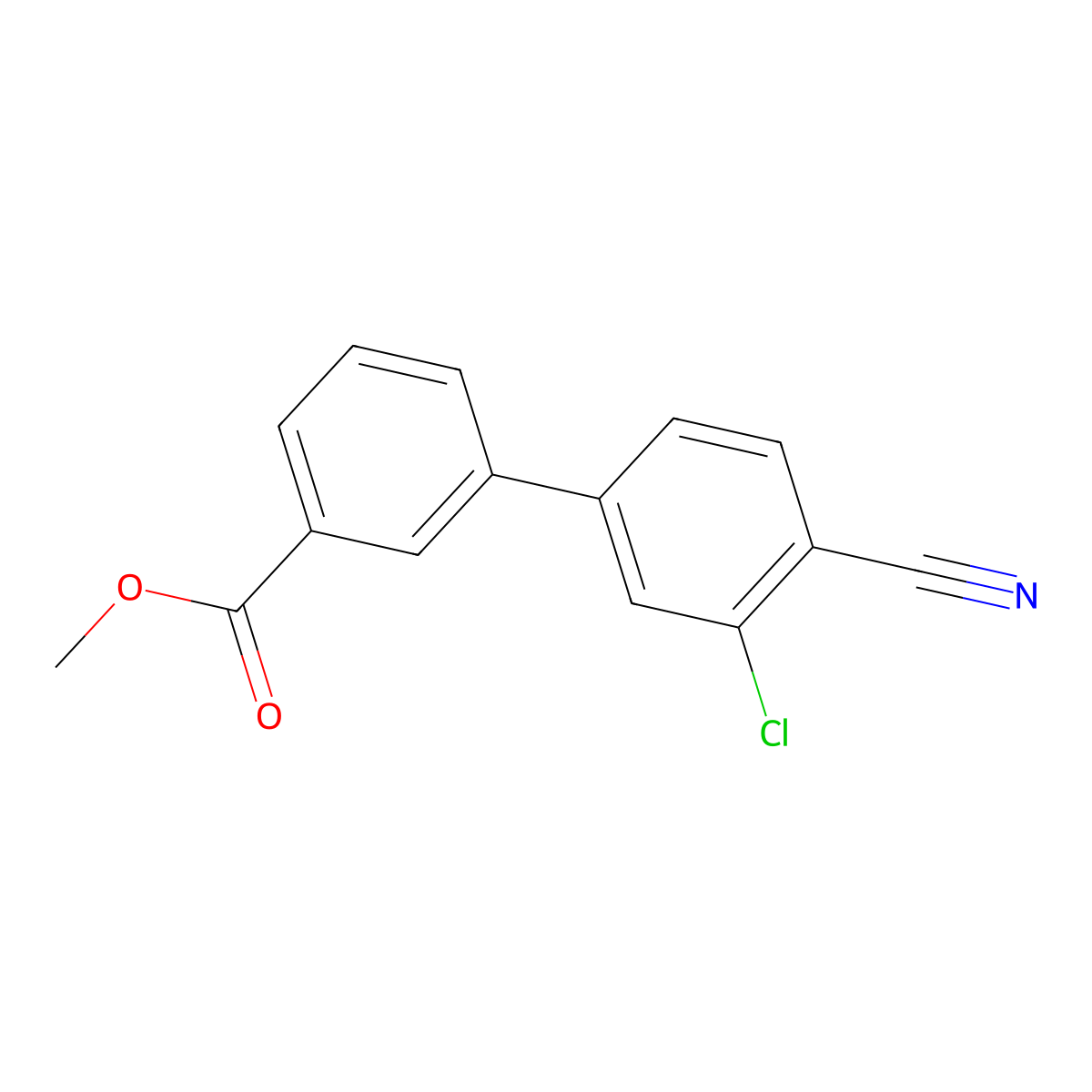 Methyl 3-(3-chloro-4-cyanophenyl)benzoate molecular structure, CAS 1355247-44-7