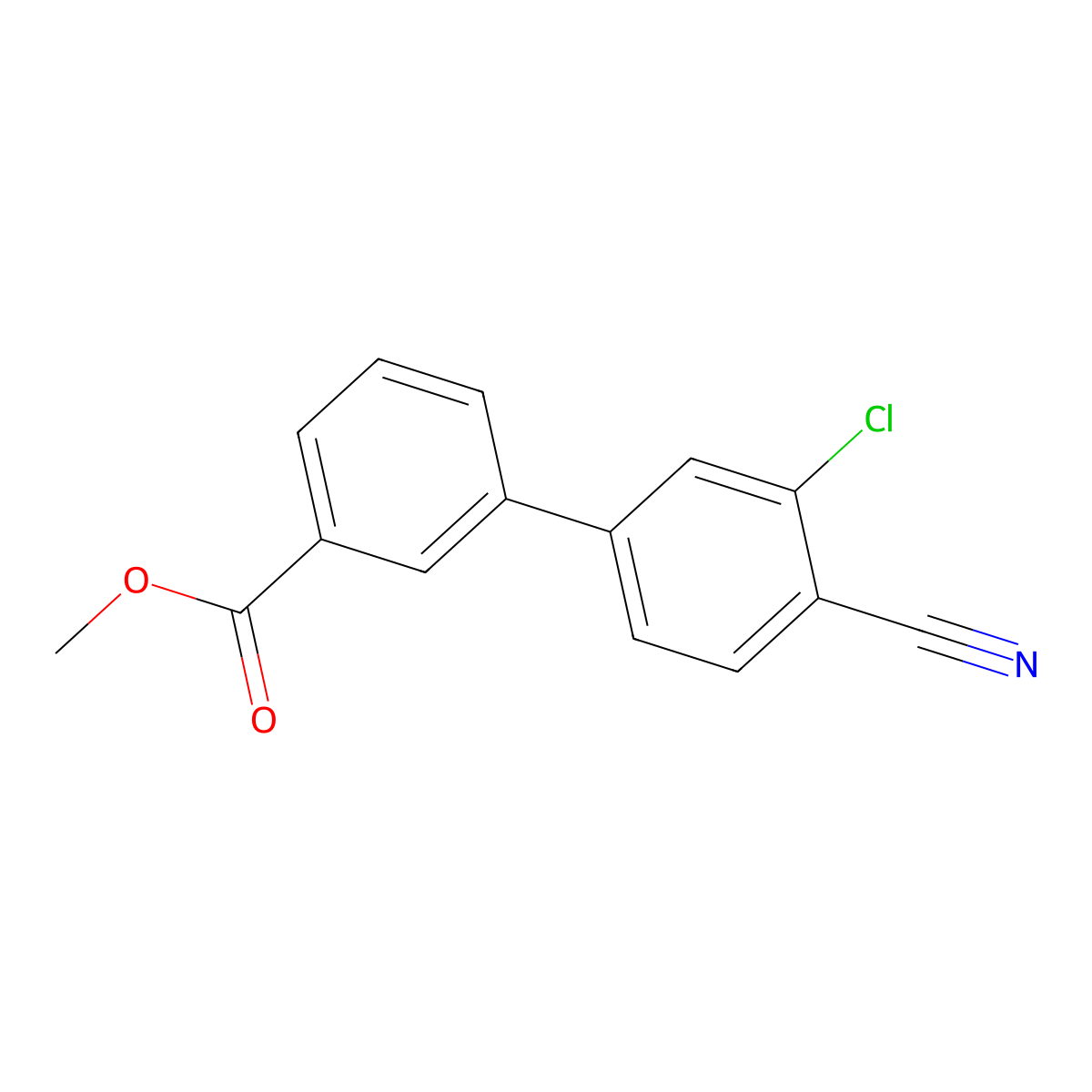 Methyl 3-(3-chloro-4-cyanophenyl)benzoate molecular structure, CAS 1355247-44-7