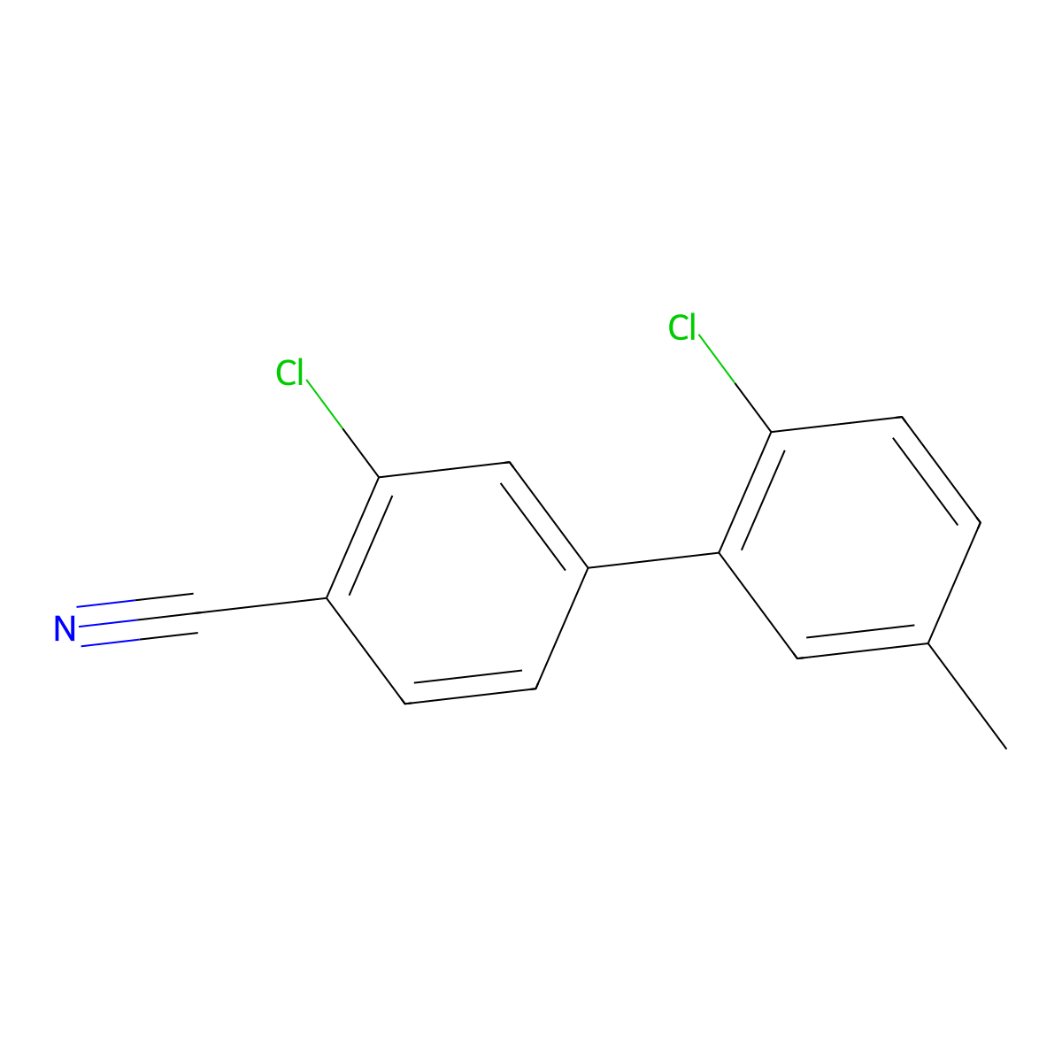 2-Chloro-4-(2-chloro-5-methylphenyl)benzonitrile molecular structure, CAS 1355247-45-8