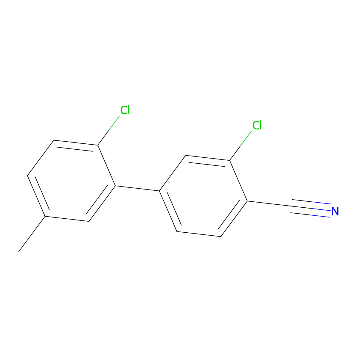 2-Chloro-4-(2-chloro-5-methylphenyl)benzonitrile molecular structure, CAS 1355247-45-8
