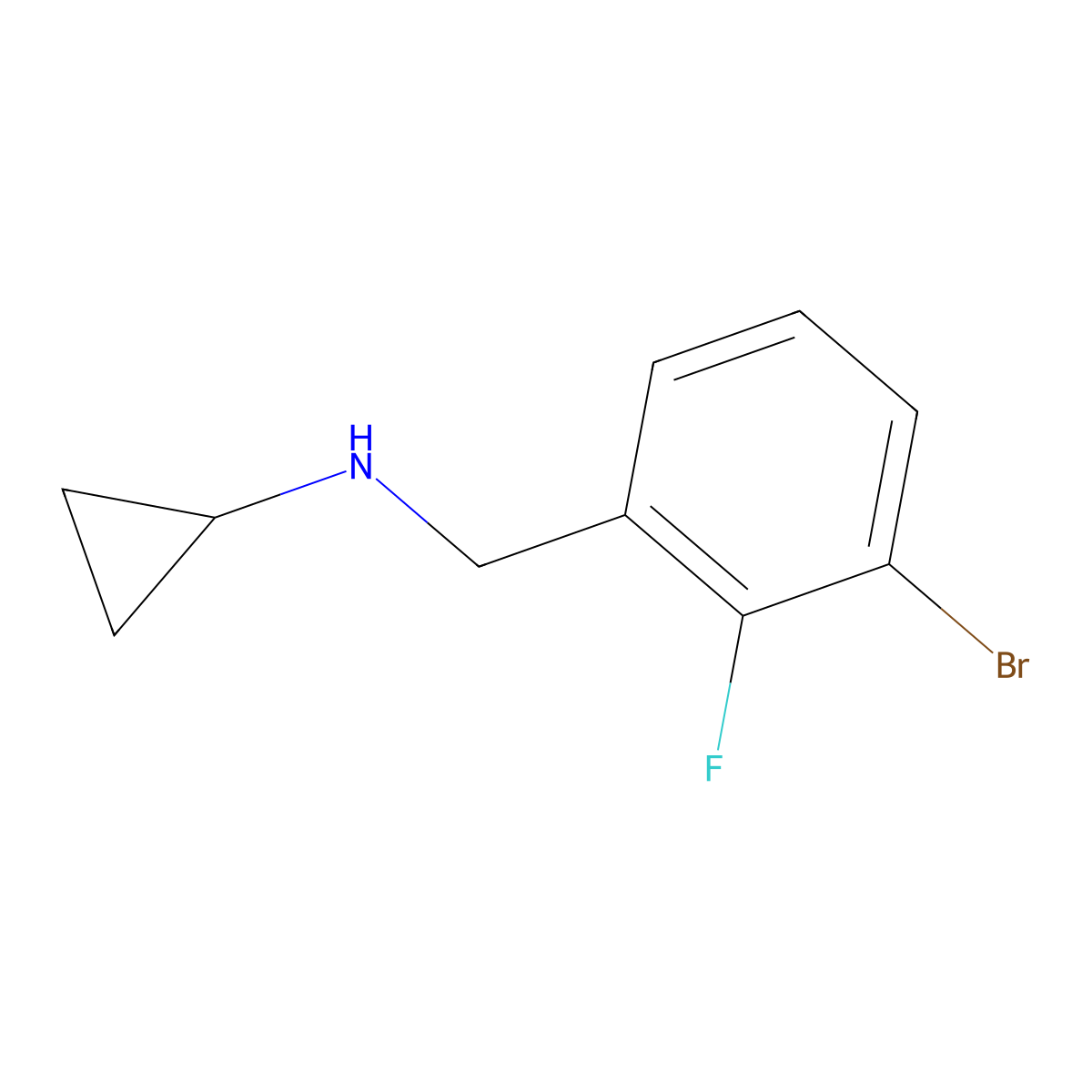 1-Bromo-2-fluoro-3-(cyclopropylaminomethyl)benzene molecular structure, CAS 1355247-51-6