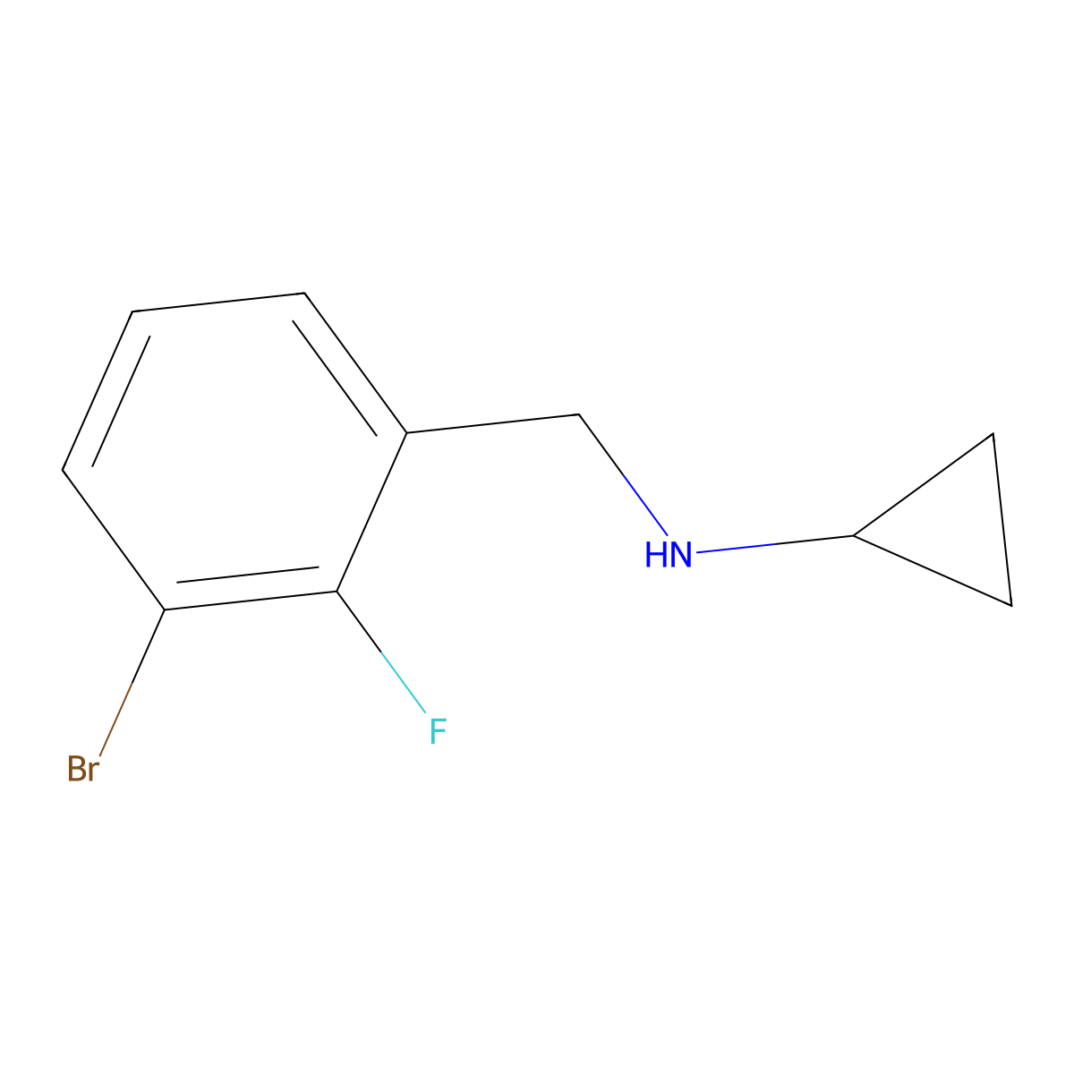 1-Bromo-2-fluoro-3-(cyclopropylaminomethyl)benzene molecular structure, CAS 1355247-51-6