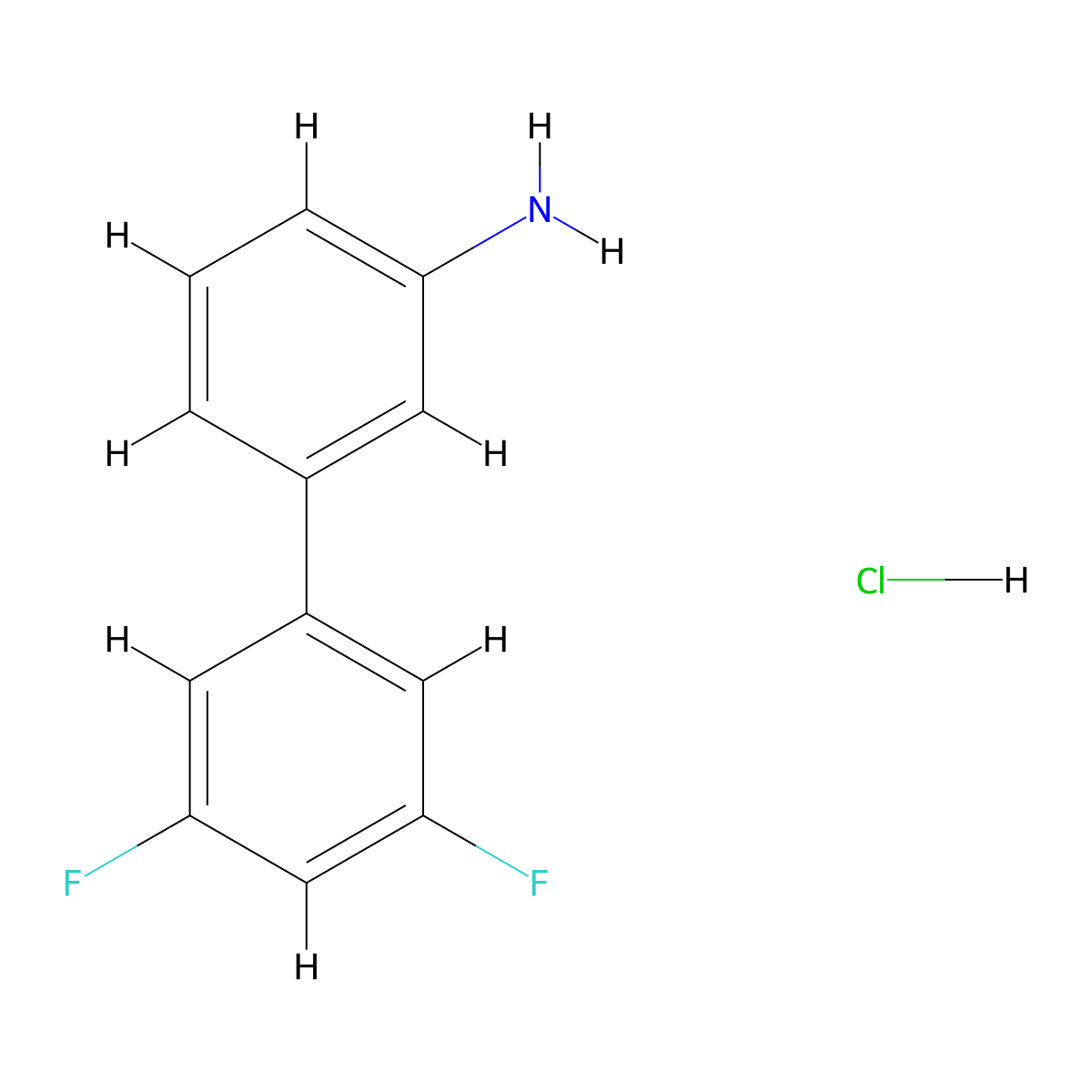 3-(3,5-Difluorophenyl)aniline hydrochloride molecular structure, CAS 1355247-52-7