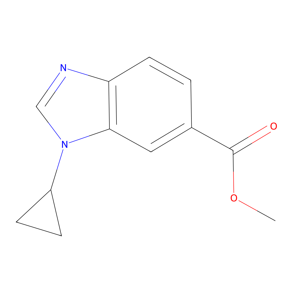 Methyl 3-cyclopropylbenzimidazole-5-carboxylate molecular structure, CAS 1355247-62-9