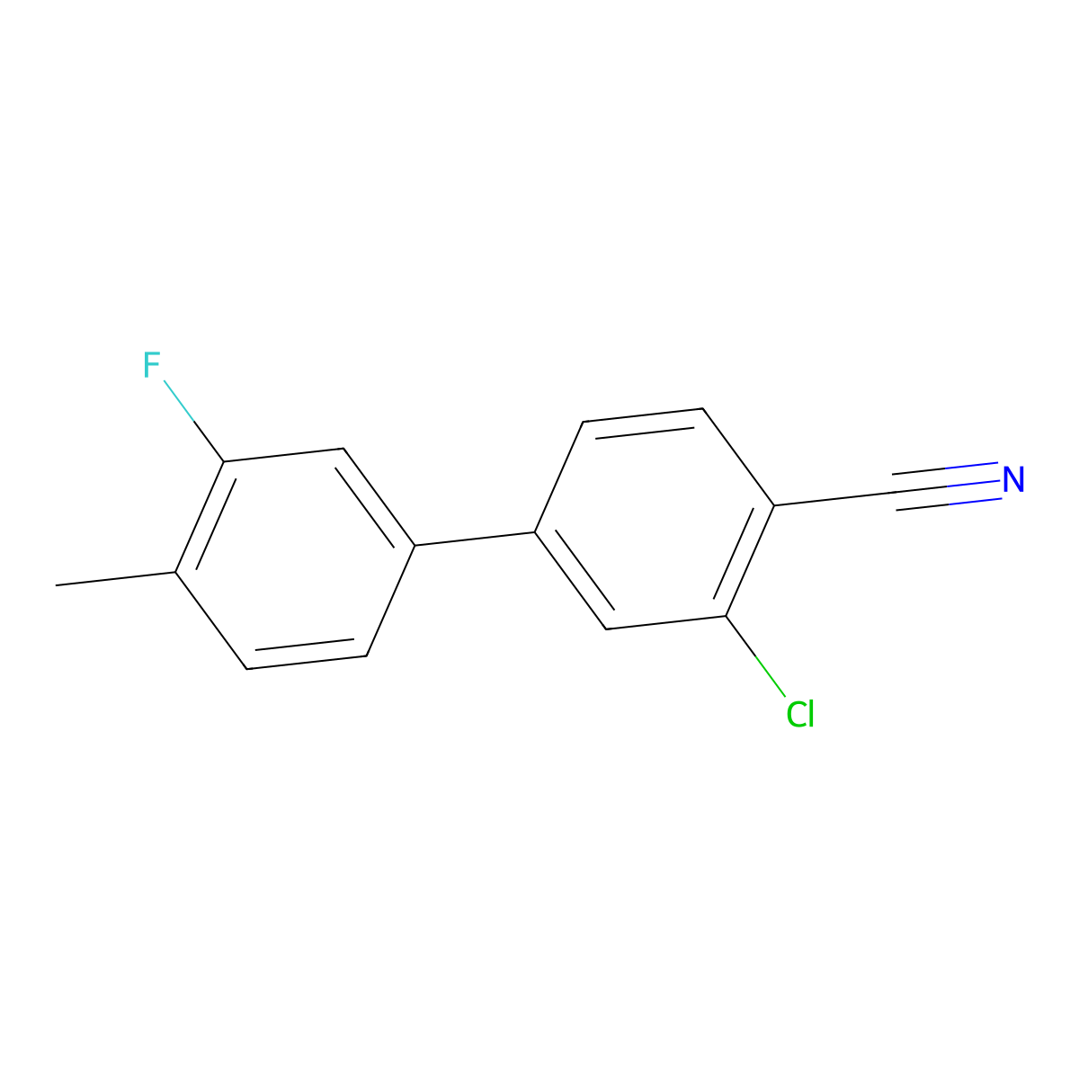 2-Chloro-4-(3-fluoro-4-methylphenyl)benzonitrile molecular structure, CAS 1355247-63-0