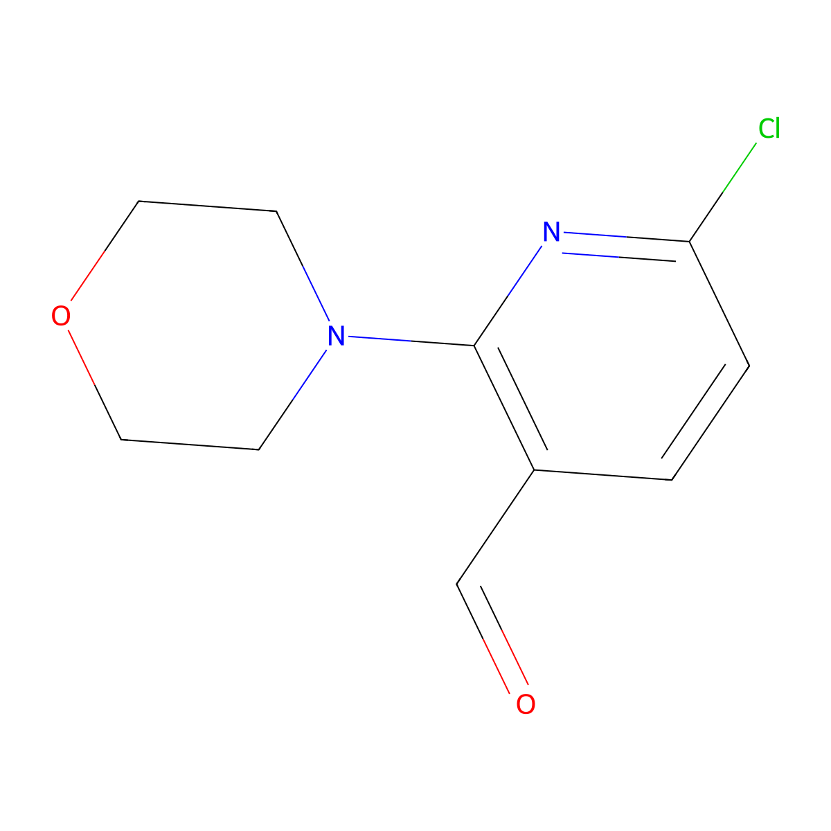 6-Chloro-2-morpholinonicotinaldehyde molecular structure, CAS 1355247-67-4