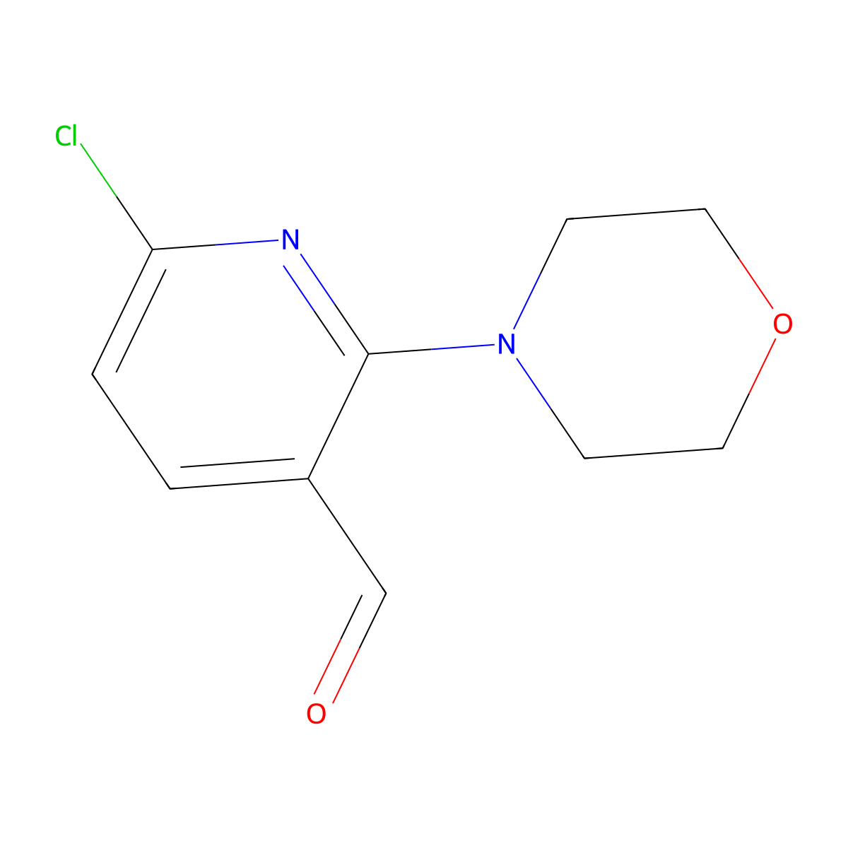 6-Chloro-2-morpholinonicotinaldehyde molecular structure, CAS 1355247-67-4