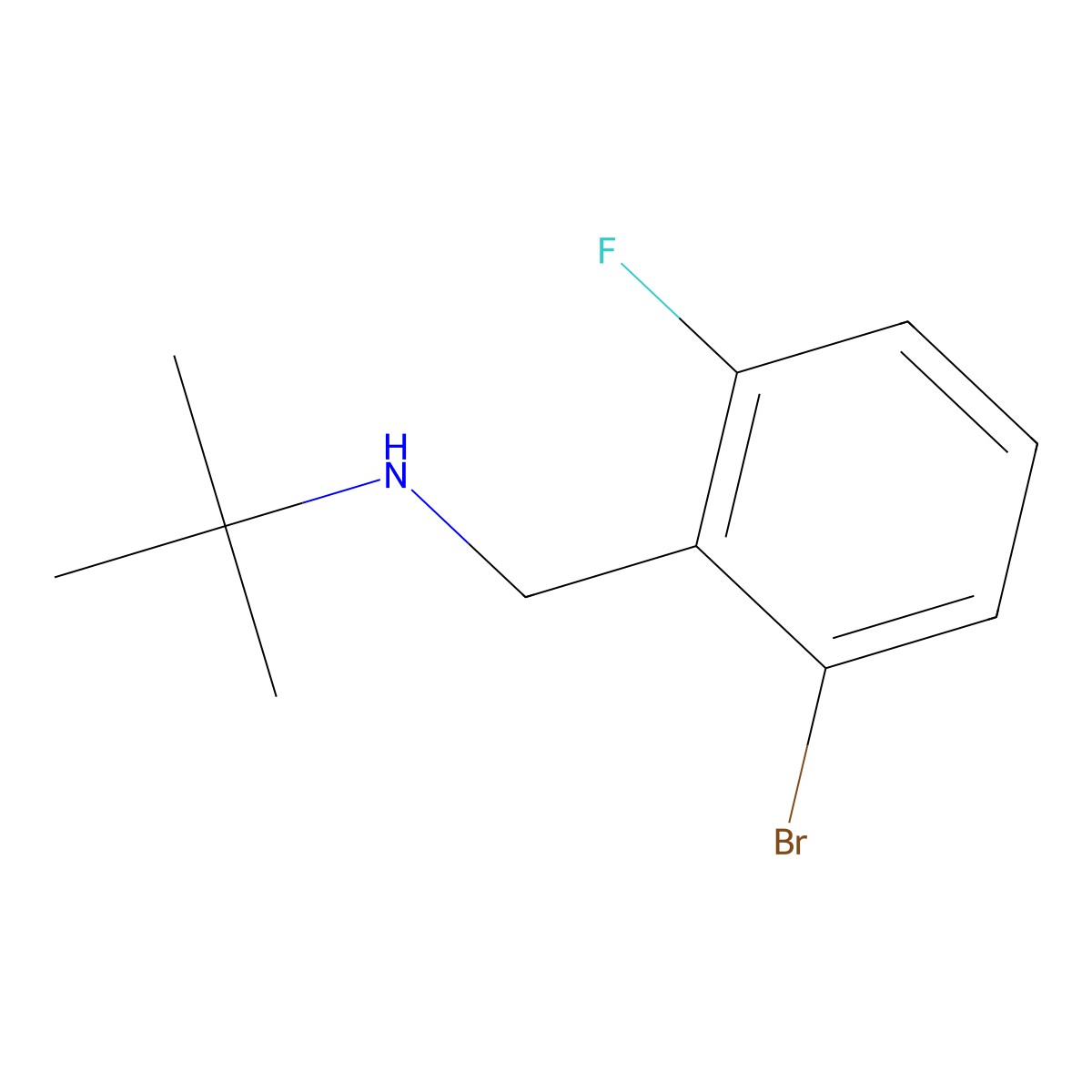 N-t-Butyl 2-bromo-6-fluorobenzylamine molecular structure, CAS 1355247-73-2