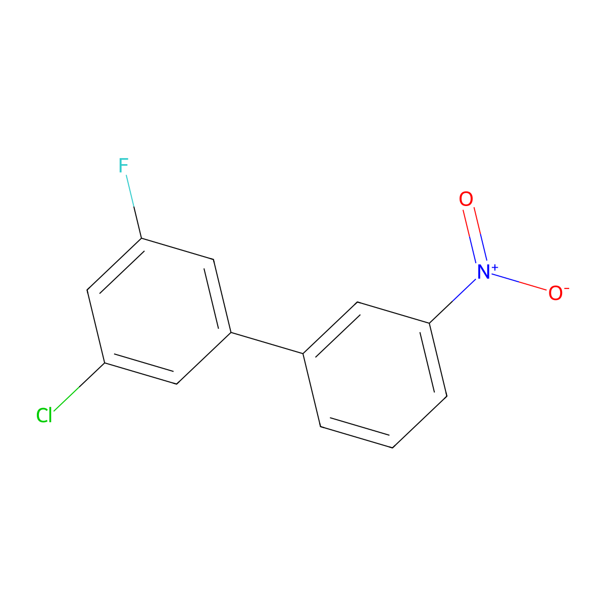 1-Chloro-3-fluoro-5-(3-nitrophenyl)benzene molecular structure, CAS 1355247-83-4