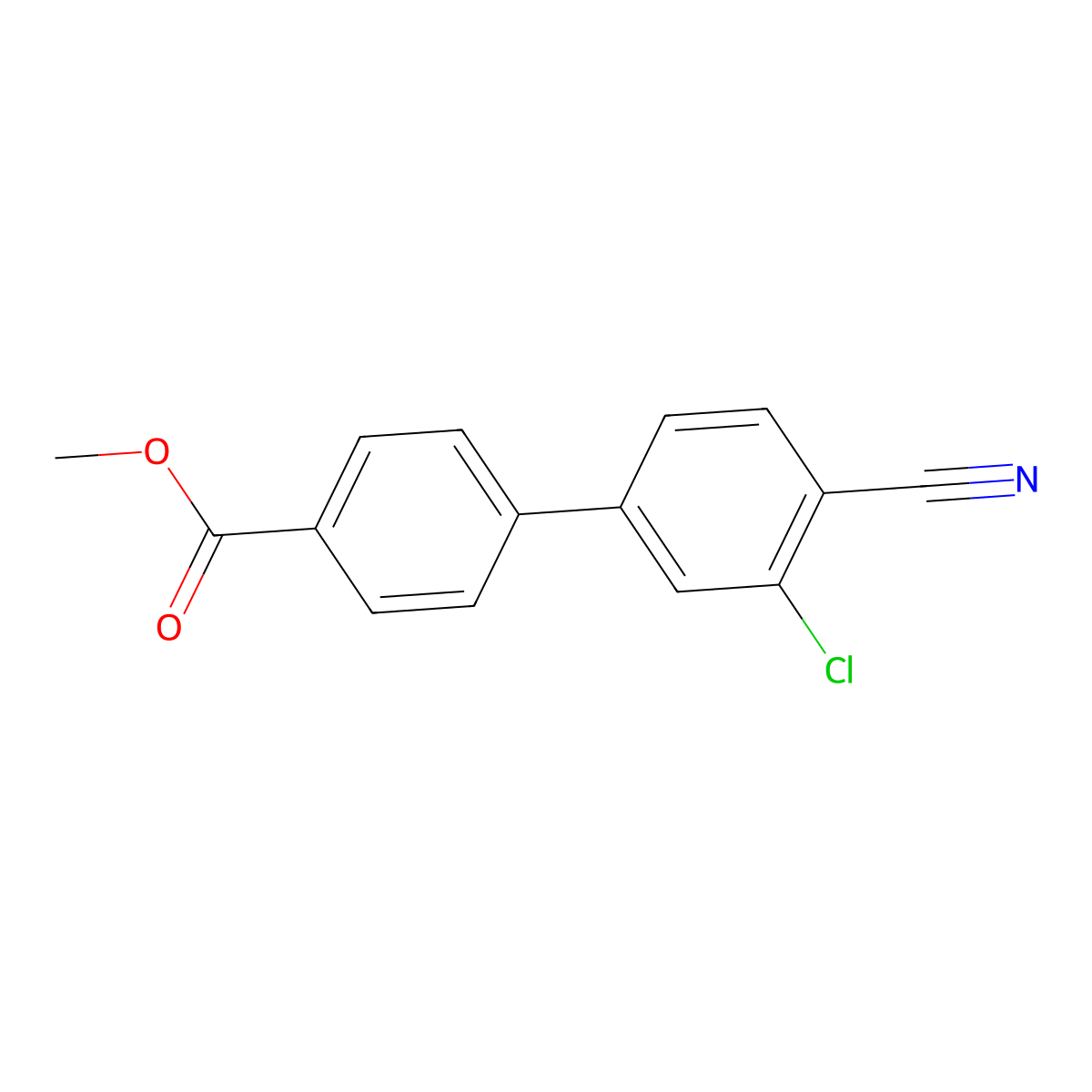 Methyl 4-(3-chloro-4-cyanophenyl)benzoate molecular structure, CAS 1355247-89-0