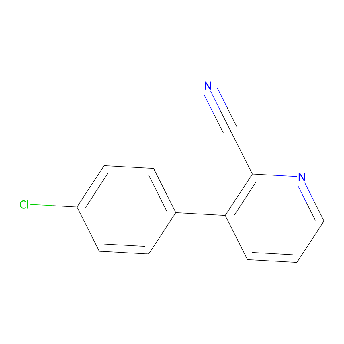 3-(4-Chlorophenyl)pyridine-2-carbonitrile molecular structure, CAS 1355247-94-7