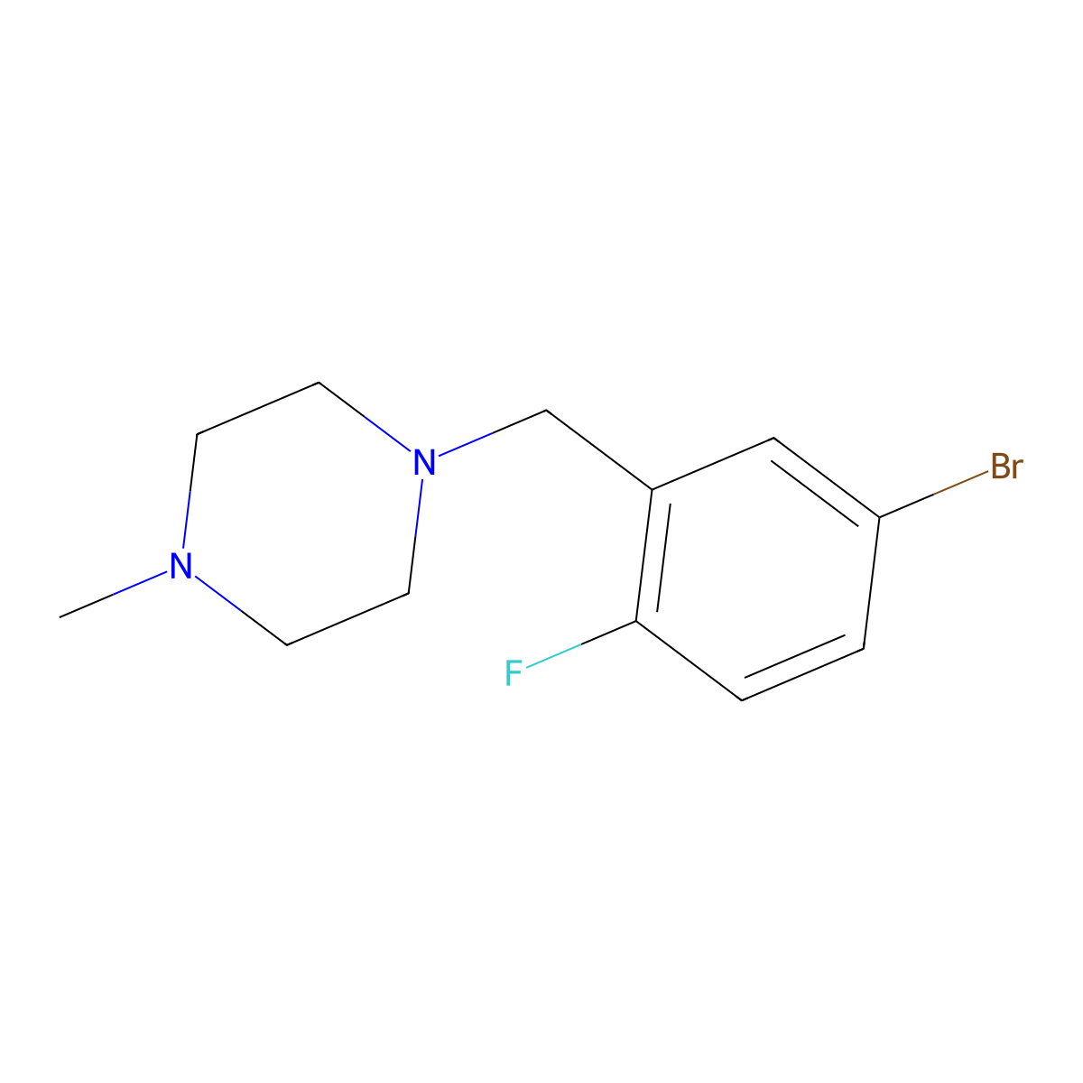 4-Bromo-2-(4-methylpiperazinomethyl)-1-fluorobenzene molecular structure, CAS 1355247-95-8