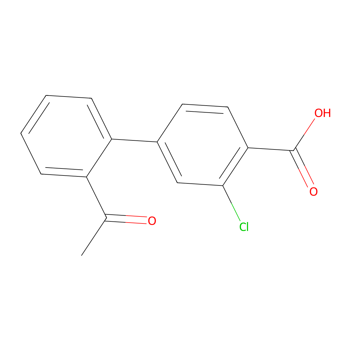4-(2-Acetylphenyl)-2-chlorobenzoic acid molecular structure, CAS 1355247-96-9