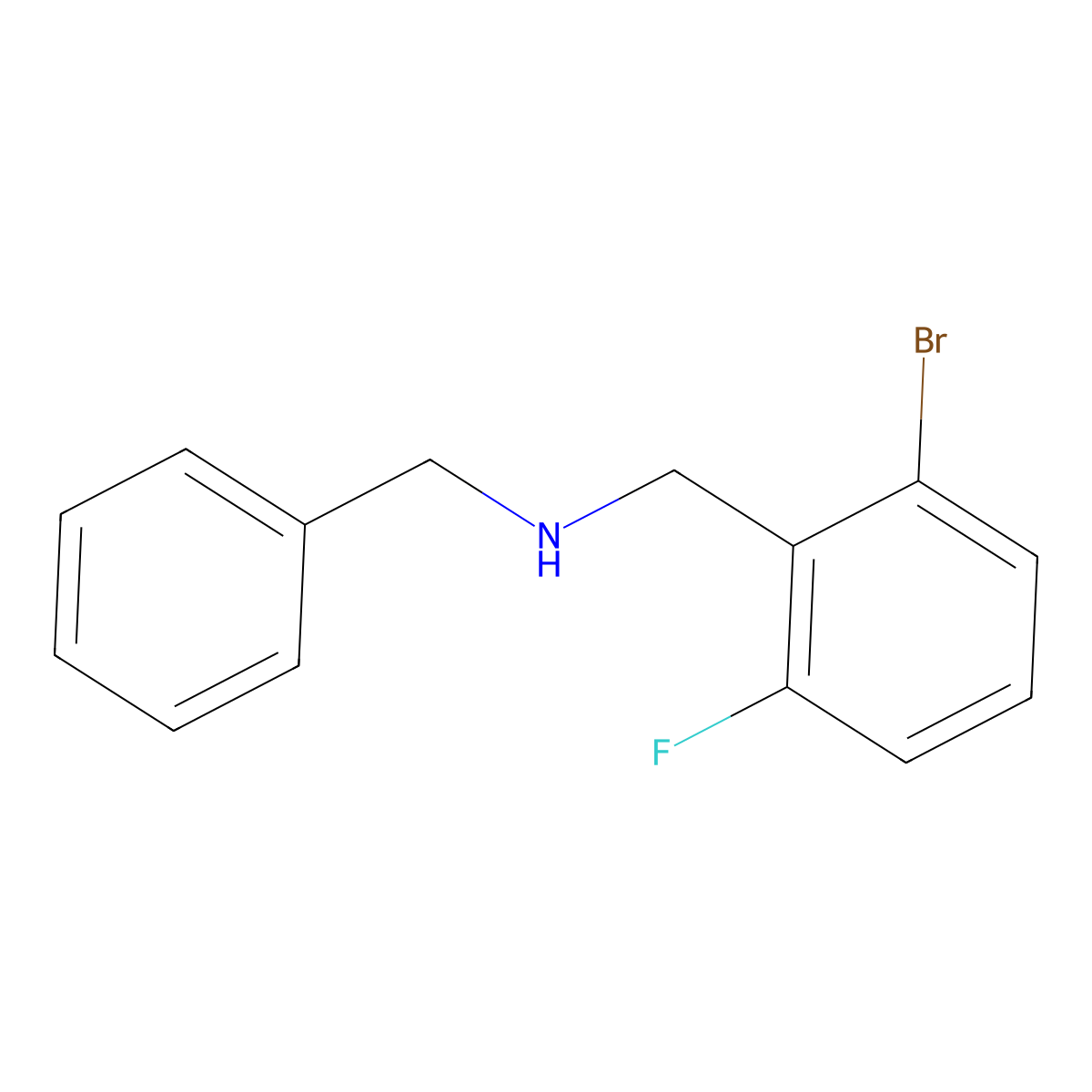 1-Bromo-3-fluoro-2-(benzylaminomethyl)benzene molecular structure, CAS 1355247-98-1