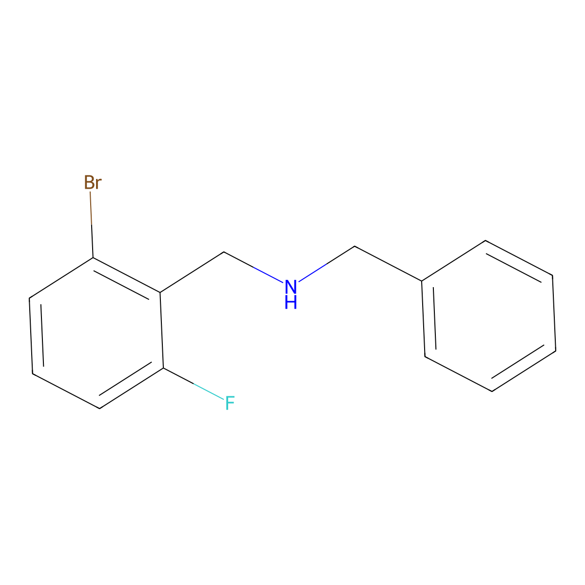 1-Bromo-3-fluoro-2-(benzylaminomethyl)benzene molecular structure, CAS 1355247-98-1
