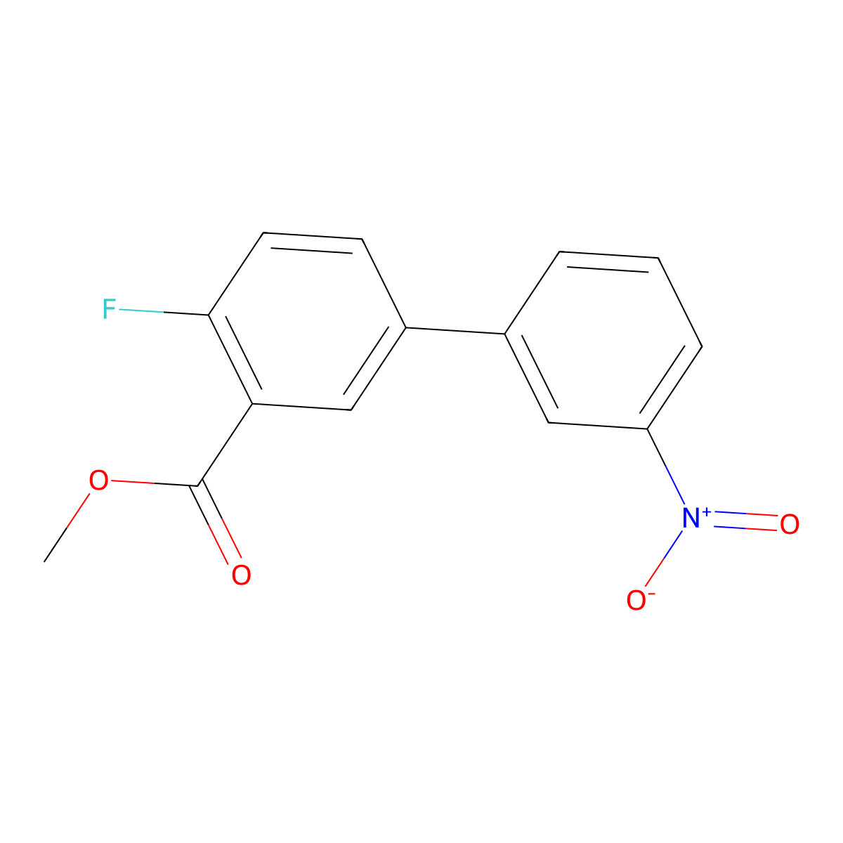 Methyl 2-fluoro-5-(3-nitrophenyl)benzoate molecular structure, CAS 1355248-04-2