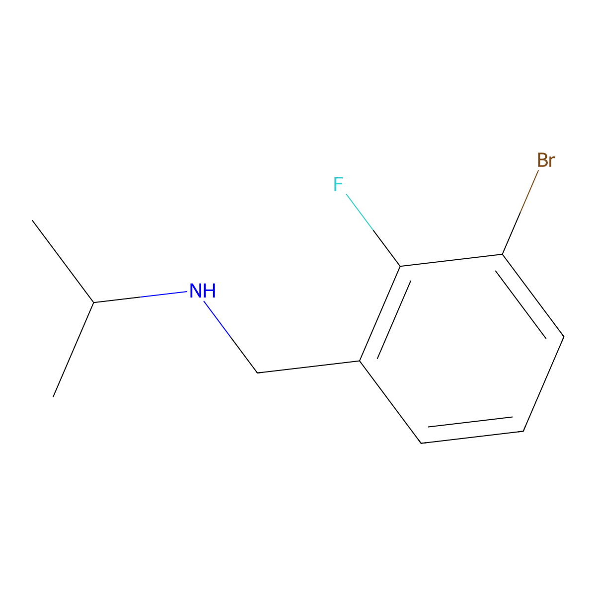 1-Bromo-2-fluoro-3-(isopropylaminomethyl)benzene molecular structure, CAS 1355248-11-1