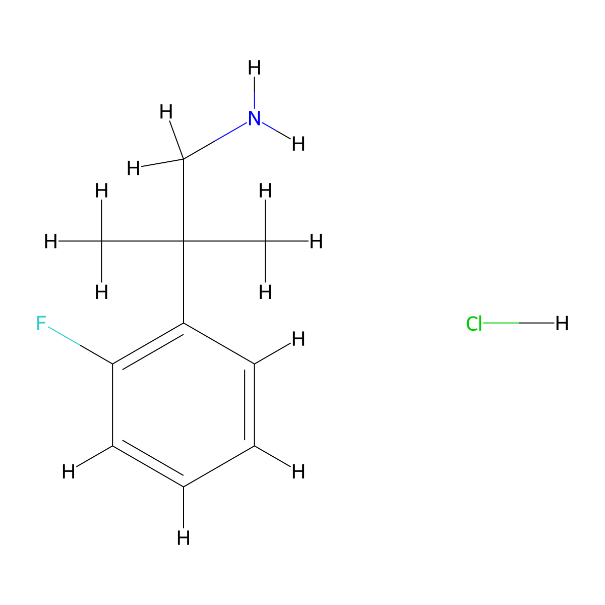 2-(2-Fluorophenyl)-2-methylpropylamine HCl molecular structure, CAS 1355248-14-4