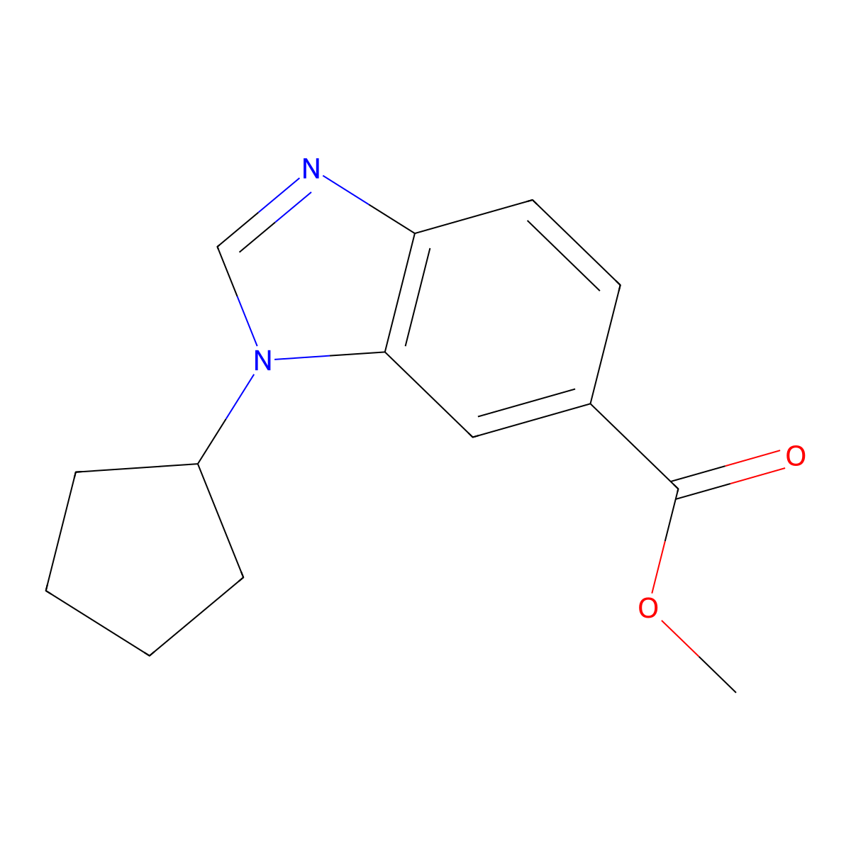 Methyl 3-cyclopentylbenzimidazole-5-carboxylate molecular structure, CAS 1355248-15-5