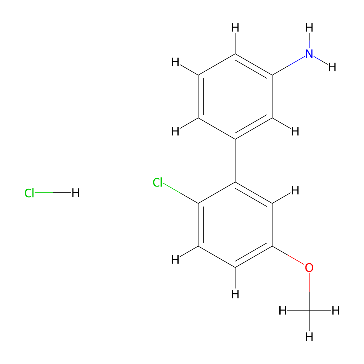 3-(2-Chloro-5-methoxyphenyl)aniline hydrochloride molecular structure, CAS 1355248-17-7