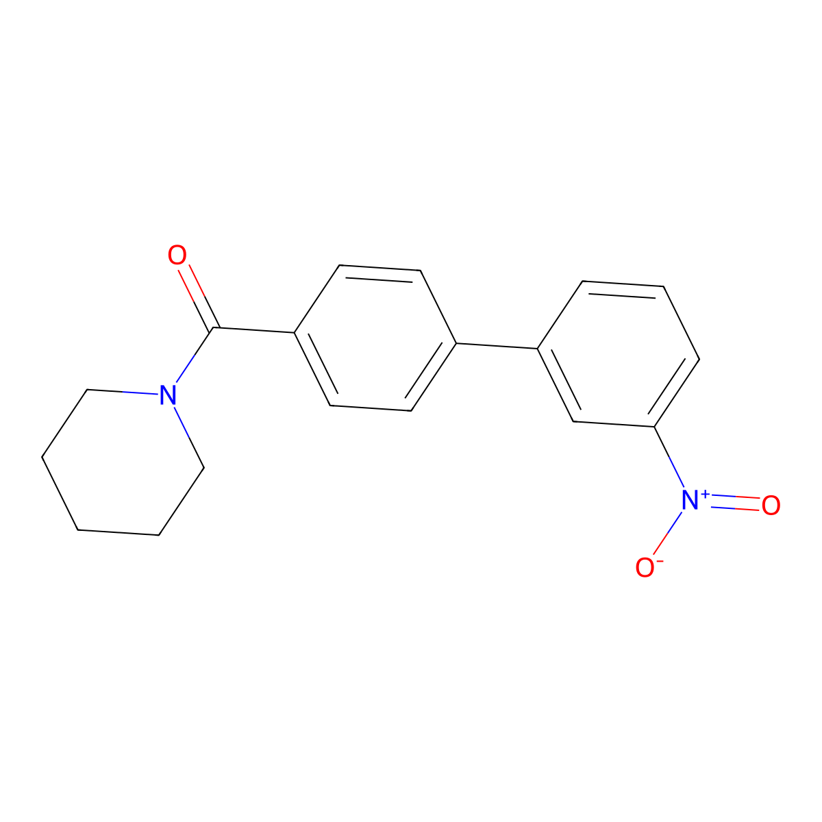 (3'-Nitro-[1,1'-biphenyl]-4-yl)(piperidin-1-yl)methanone molecular structure, CAS 1355248-23-5