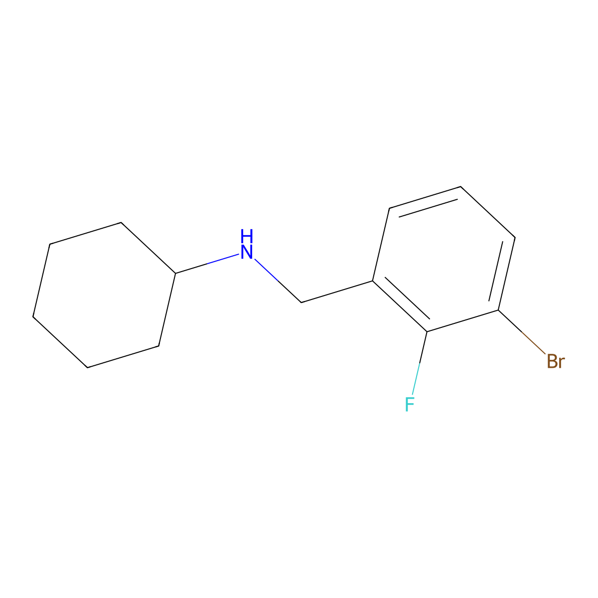 1-Bromo-3-cyclohexylaminomethyl-2-fluorobenzene molecular structure, CAS 1355248-27-9