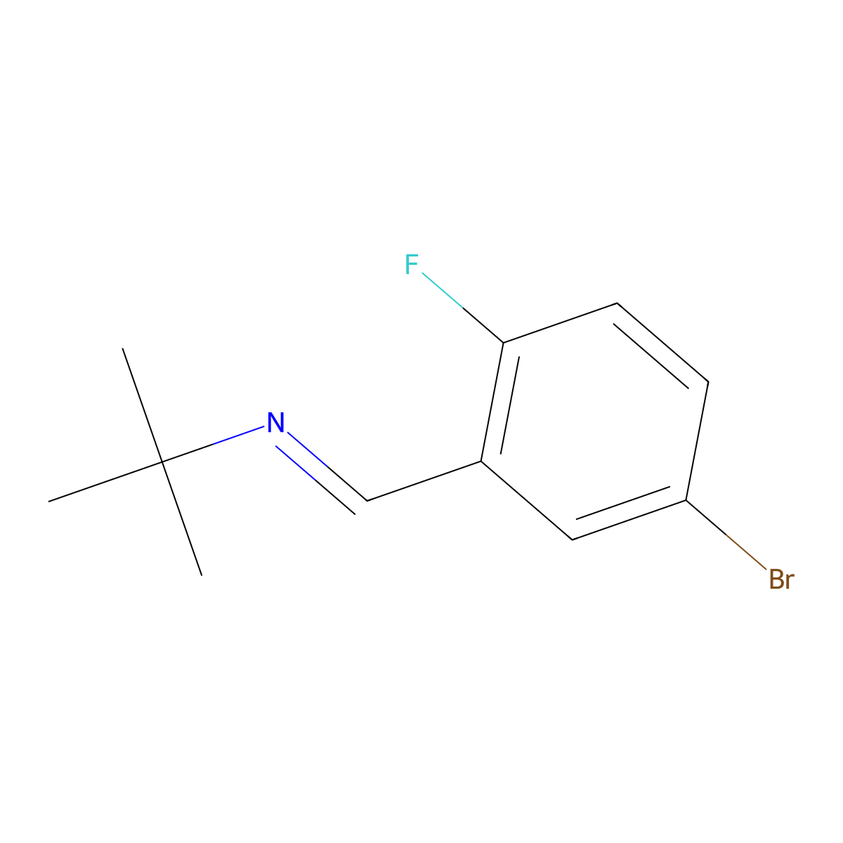 (E)-[(5-Bromo-2-fluorophenyl)methylidene](t-butyl)amine molecular structure, CAS 1355250-66-6