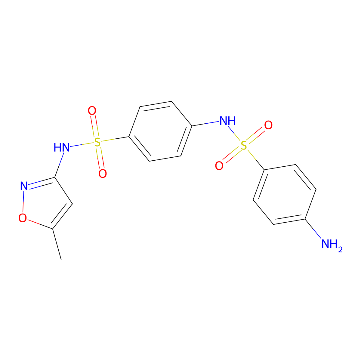 4-Amino-N-(4-(N-(5-methylisoxazol-3-yl)sulfamoyl)phenyl)benzenesulfonamide molecular structure, CAS 135529-16-7