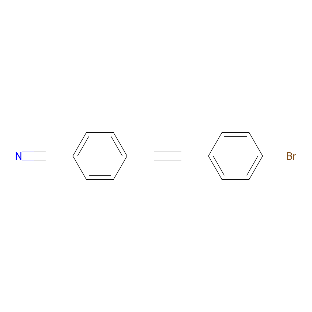 4-[(4-Bromophenyl)ethynyl]benzonitrile molecular structure, CAS 135529-38-3