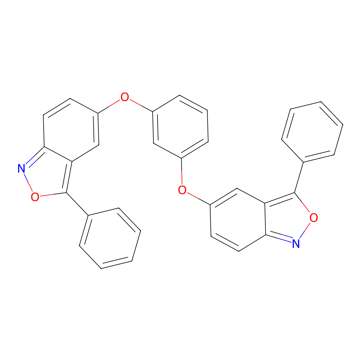 1,3-Bis((3-phenylbenzo[c]isoxazol-5-yl)oxy)benzene molecular structure, CAS 135531-27-0