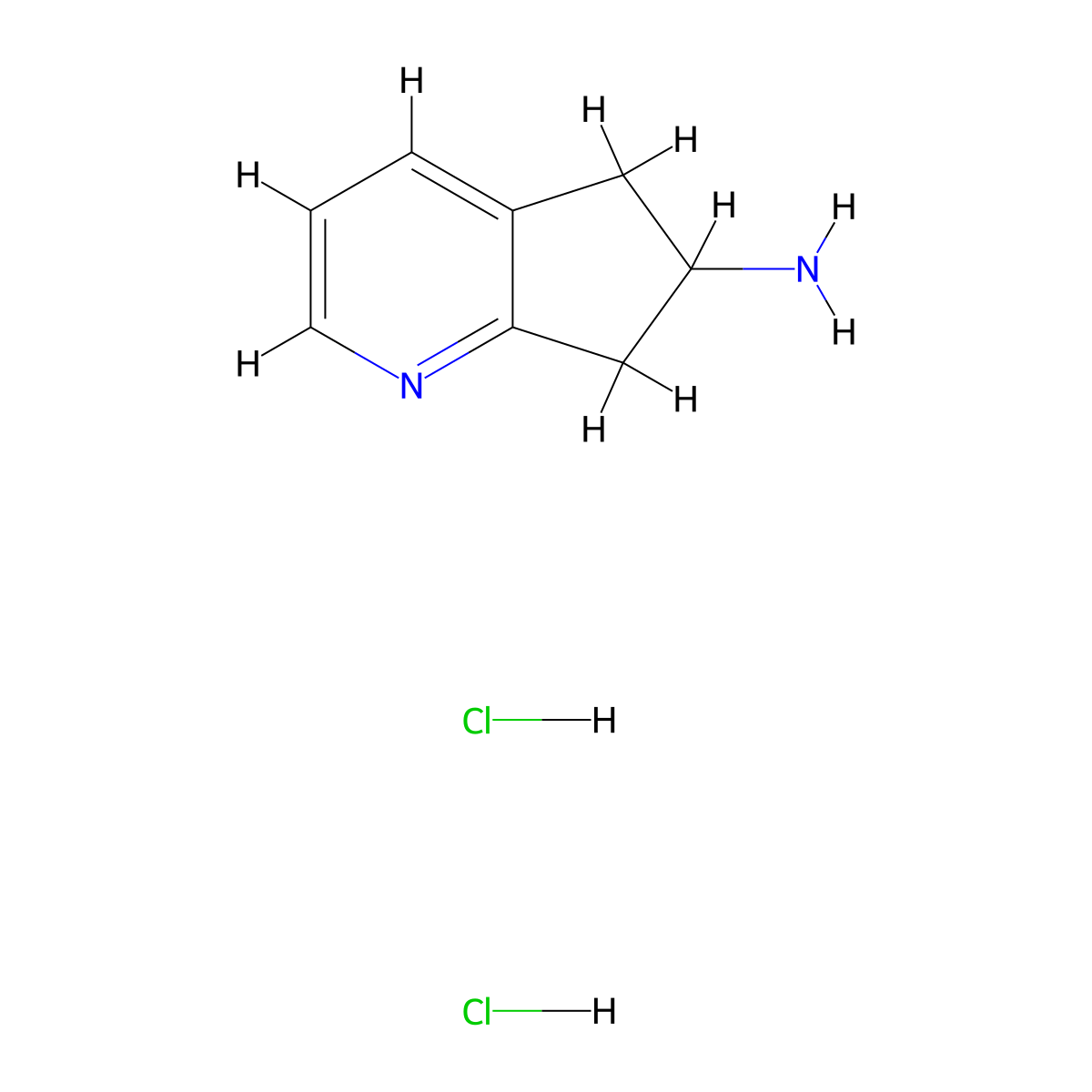 5H,6H,7H-cyclopenta(b)pyridin-6-amine dihydrochloride molecular structure, CAS 1355328-35-6