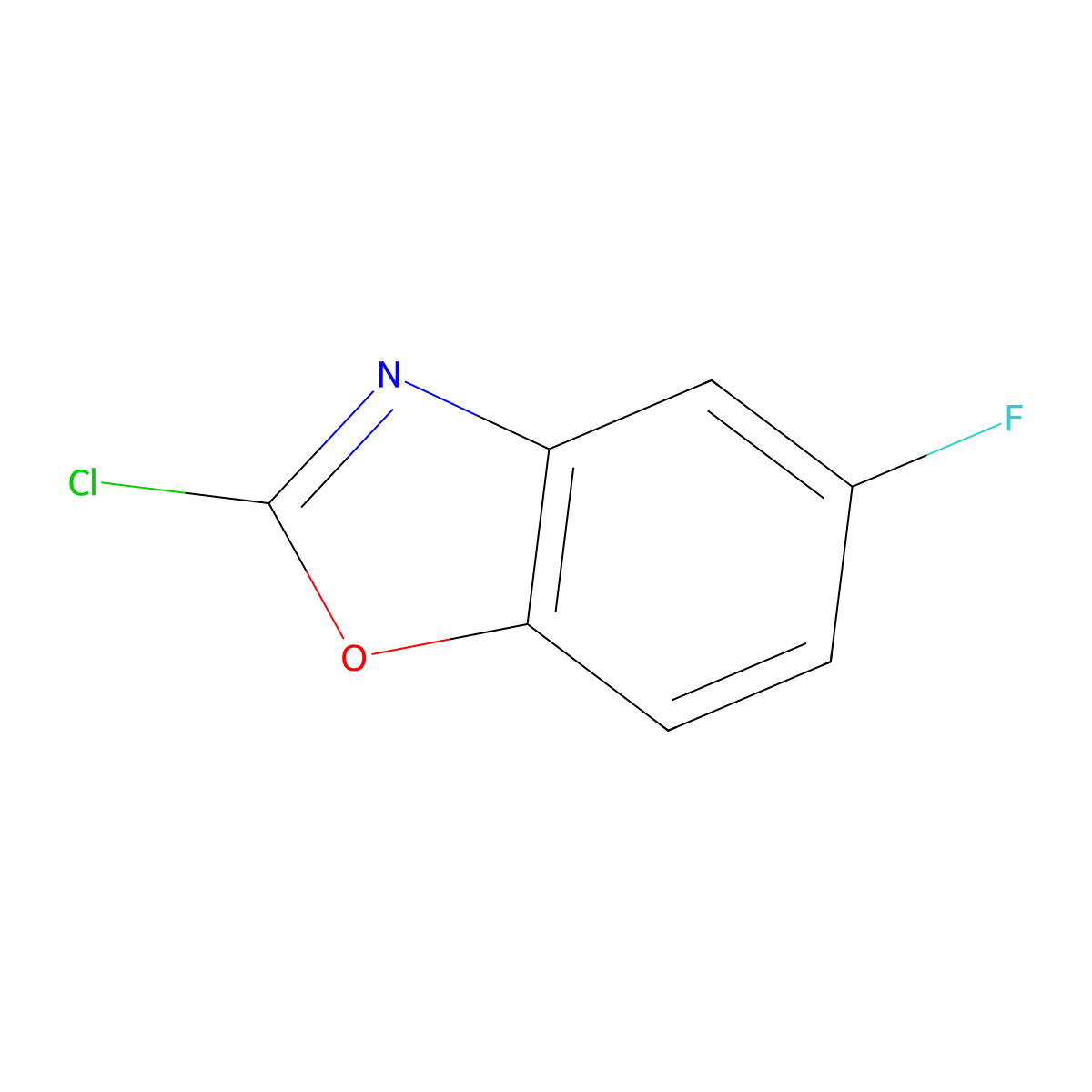2-Chloro-5-fluoro-1,3-benzoxazole molecular structure, CAS 135533-78-7