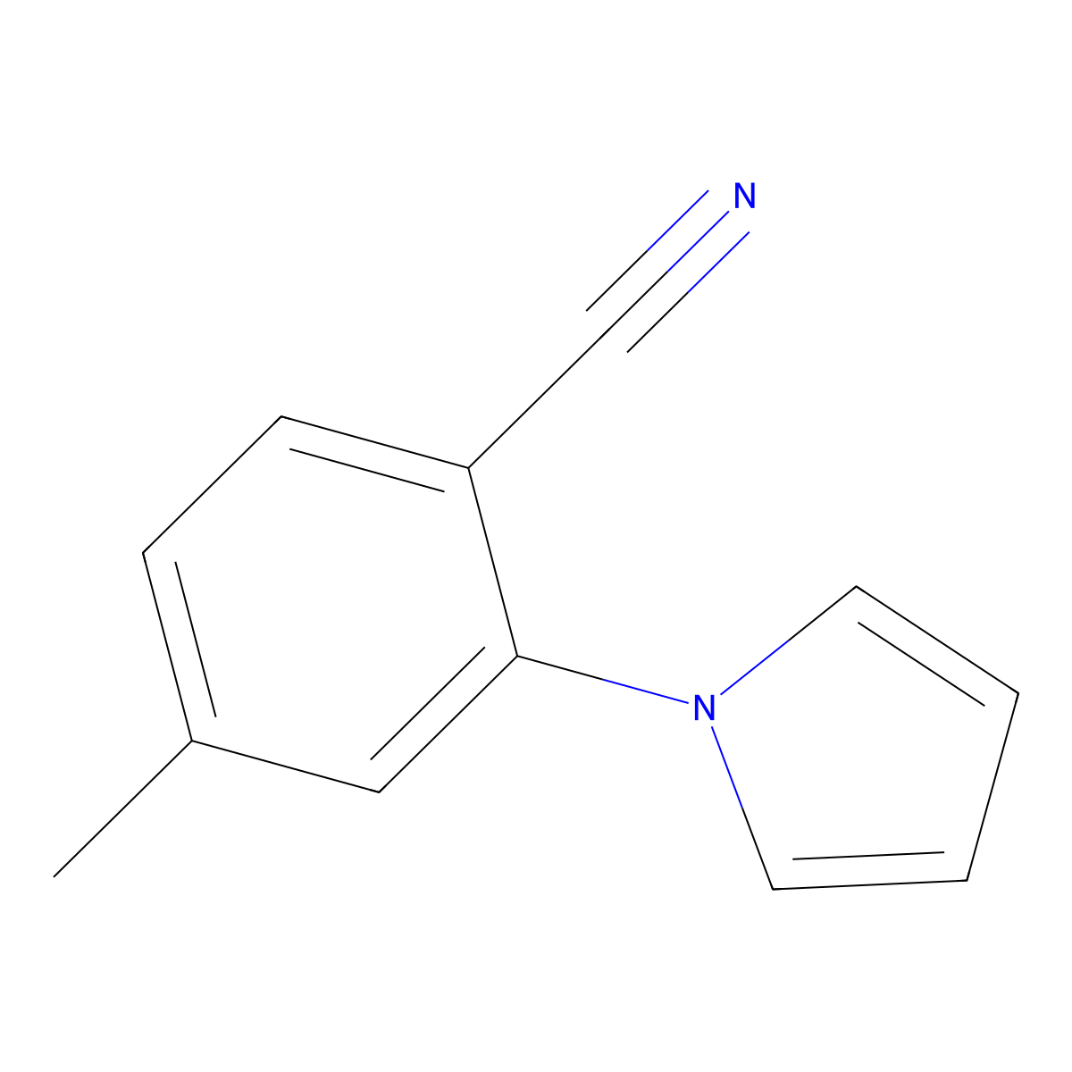 4-Methyl-2-(1H-pyrrol-1-yl)benzonitrile molecular structure, CAS 1355334-38-1
