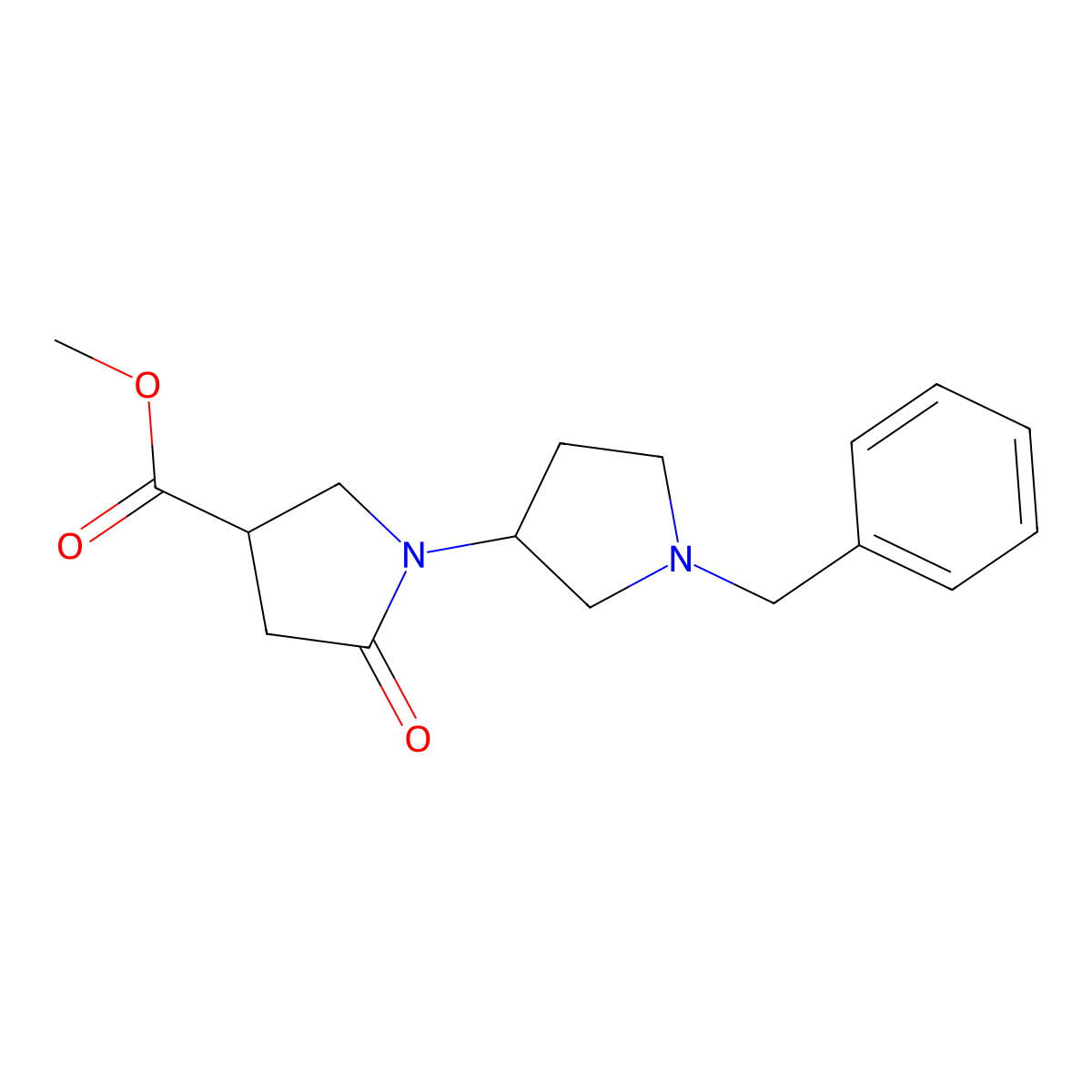 Methyl 1'-benzyl-5-oxo-1,3'-bipyrrolidine-3-carboxylate molecular structure, CAS 1355334-40-5