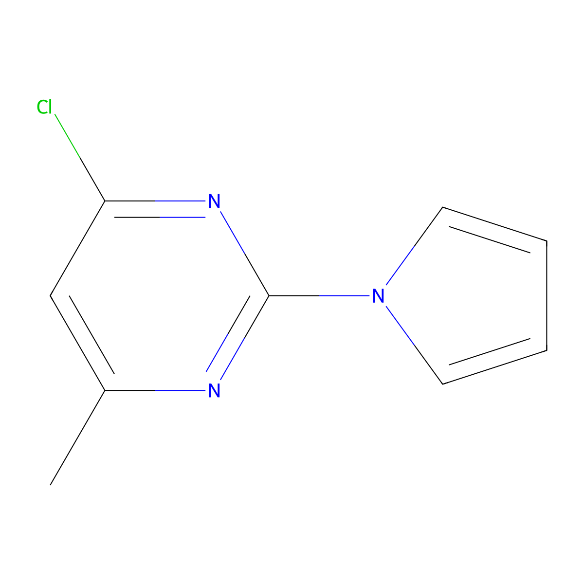 4-Chloro-6-methyl-2-(1H-pyrrol-1-yl)pyrimidine molecular structure, CAS 1355334-50-7