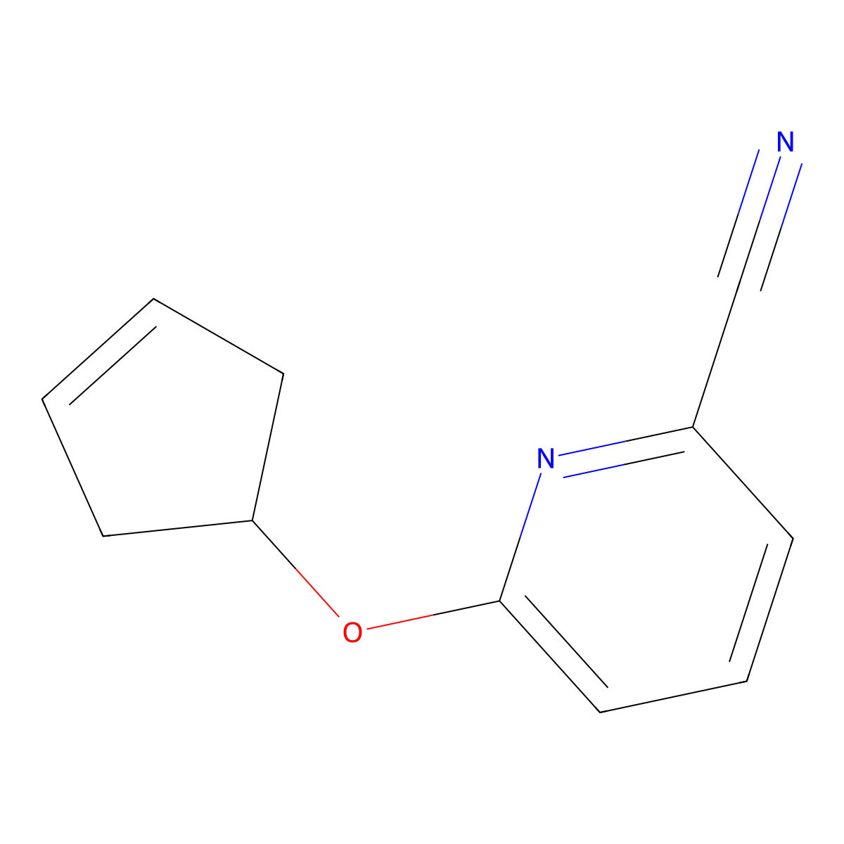 6-(Cyclopent-3-en-1-yloxy)pyridine-2-carbonitrile molecular structure, CAS 1355334-54-1